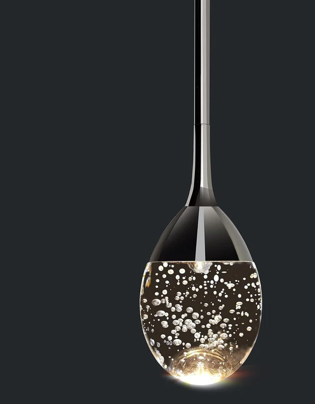Main image of Teardrop Crystal Pendant Light, Black Hanging Ceiling Lighting Fixtures, Modern LED Bubble Kitchen Bar Lights Dimmable with Adjustable Metal Rods for Bathroom Dining Room