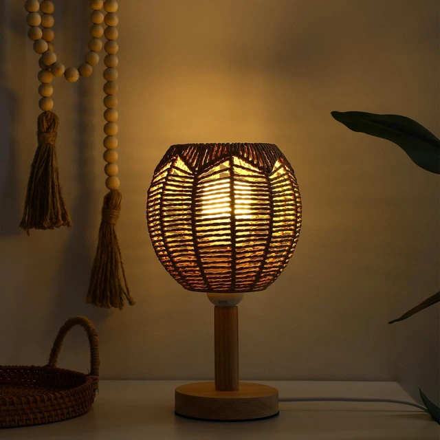 Alt view image 3 of 7 - Cabilock Small Woven Lamp Shade, Khaki Pendant Light Replacement Shade