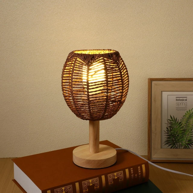 Alt view image 6 of 7 - Cabilock Small Woven Lamp Shade, Khaki Pendant Light Replacement Shade