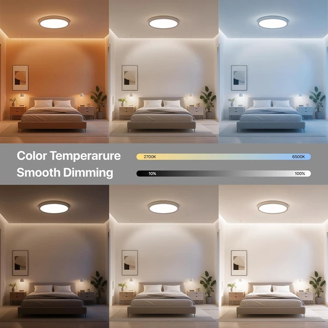 Alt view image 4 of 7 - 12 Inch Smart RGB LED Flush Mount Ceiling Light (1 Pcs)