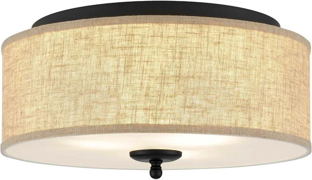 Main image of Quoizel Blanche 16" Flush Mount Ceiling Light, Matte Black