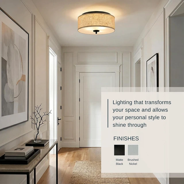 Alt view image 4 of 7 - Quoizel Blanche 16" Flush Mount Ceiling Light, Matte Black