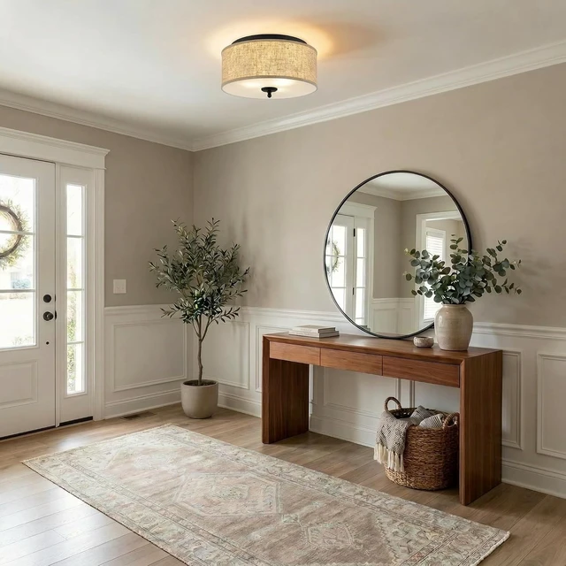 Alt view image 6 of 7 - Quoizel Blanche 16" Flush Mount Ceiling Light, Matte Black