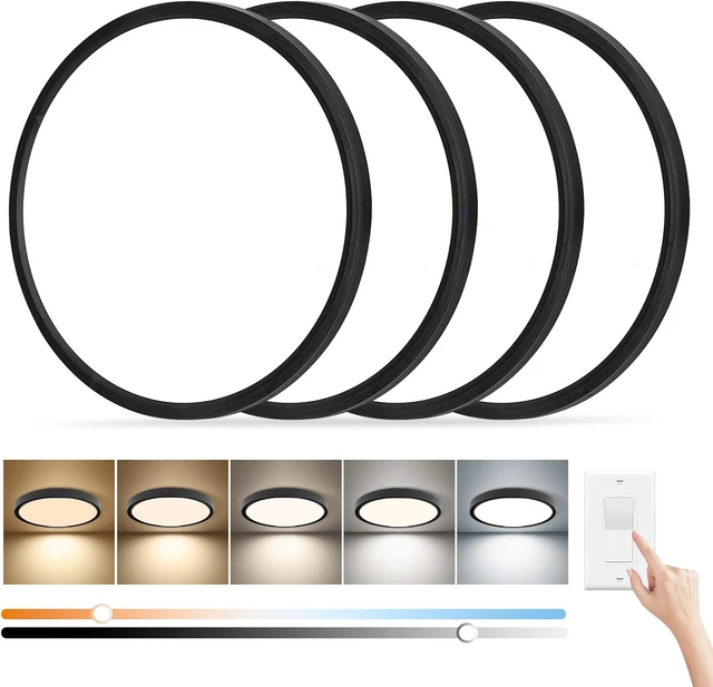 Main image of 15 Inch LED Flush Mount Ceiling Light, 32W Dimmable & 5CCT 3000K-6500K
