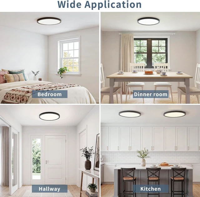 Alt view image 6 of 7 - 15 Inch LED Flush Mount Ceiling Light, 32W Dimmable & 5CCT 3000K-6500K
