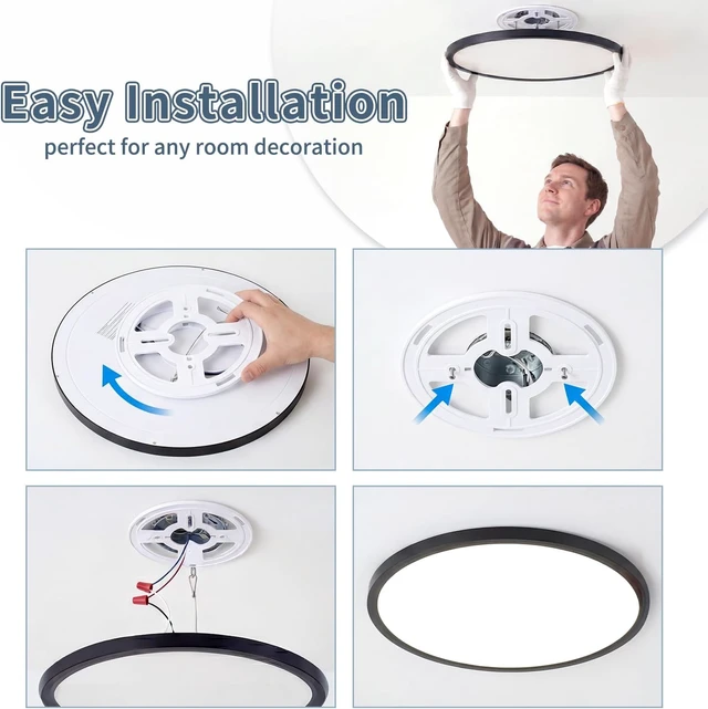 Alt view image 7 of 7 - 15 Inch LED Flush Mount Ceiling Light, 32W Dimmable & 5CCT 3000K-6500K