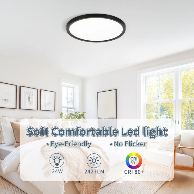 Alt view image 3 of 7 - 6Pack 11.4 Inch LED Flush Mount Ceiling Light, ETL,24W, 2427LM