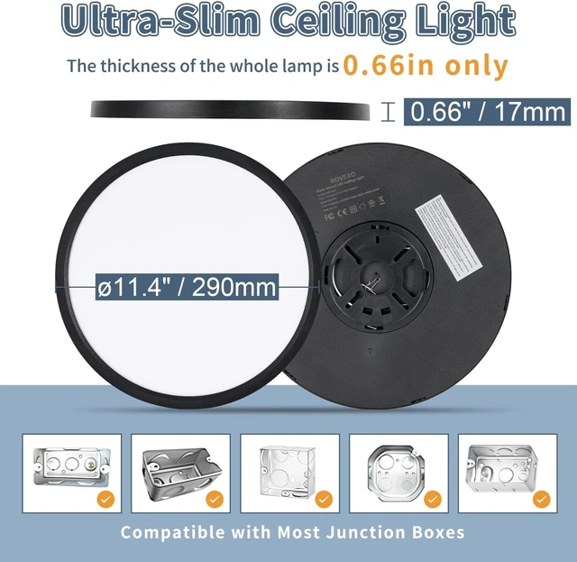 Alt view image 4 of 7 - 6Pack 11.4 Inch LED Flush Mount Ceiling Light, ETL,24W, 2427LM