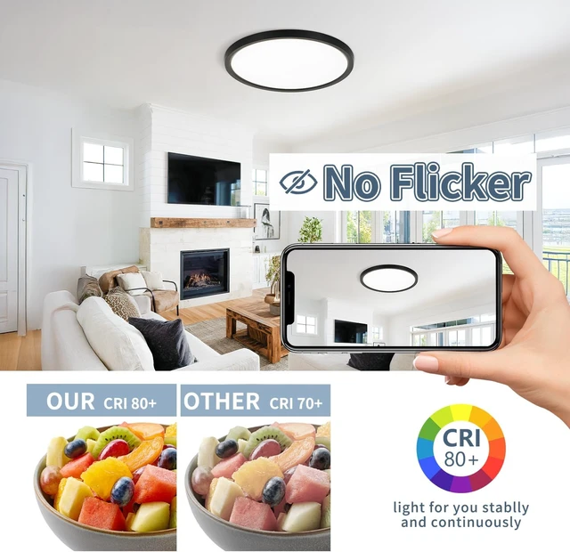 Alt view image 5 of 7 - 6Pack 11.4 Inch LED Flush Mount Ceiling Light, ETL,24W, 2427LM