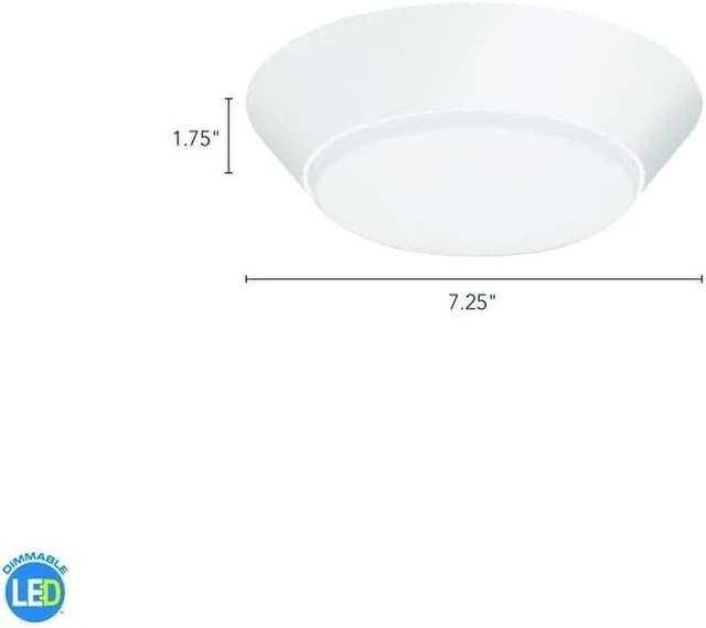 Alt view image 5 of 7 - Lithonia Lighting Versi Lite LED Flush Mount Ceiling Light, 3-In-1 Switchable White Light, Dimmable LED Lights for Bedroom, Bathroom, Hallway, 7" Round, White