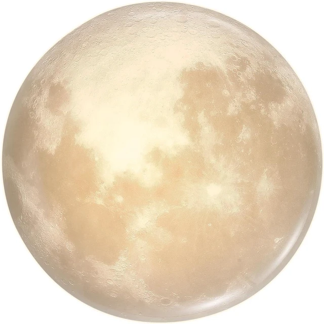 Main image of Flush Mount Fixture Ceiling Light 15" 3D Moon Surface 5CCT Adjustable 30W LED for Bedroom, Nursery