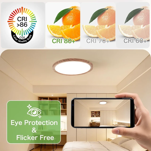 Alt view image 5 of 7 - Kimjo 12 Inch 24W Flush Mount Flat Ceiling Light, 3 Color Temperature