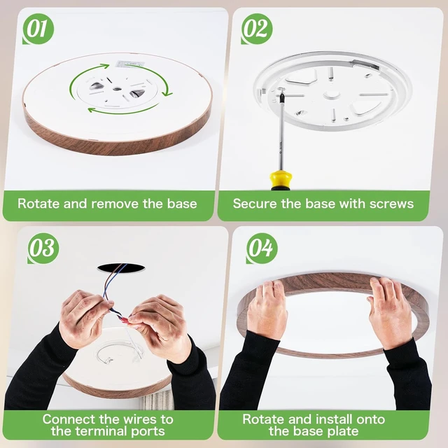 Alt view image 6 of 7 - Kimjo 12 Inch 24W Flush Mount Flat Ceiling Light, 3 Color Temperature