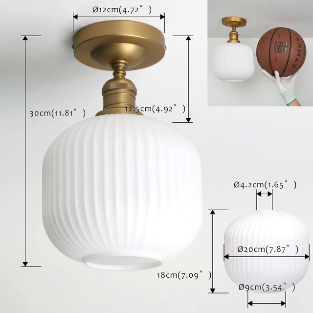 Alt view image 4 of 7 - Pathson Vintage Flush Mounted Ceiling Light with Milk White Glass