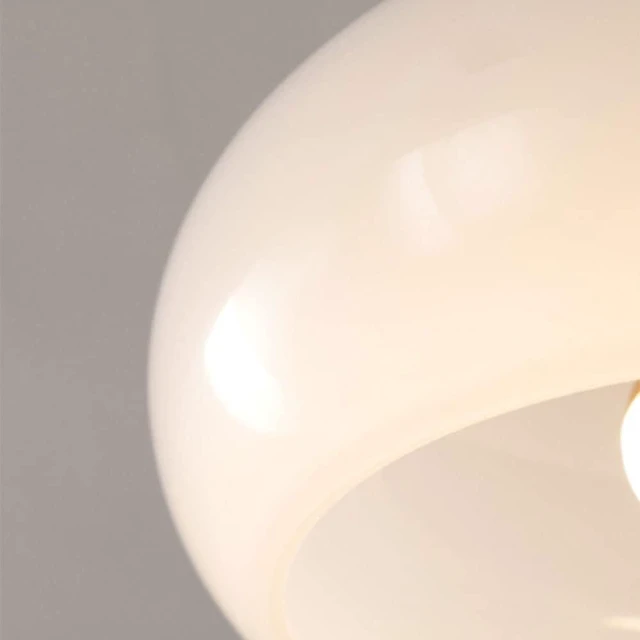 Alt view image 5 of 5 - Nordic Vintage Ceiling Light Fixture Denmark Mid Century Modern Nostalgia Semi Flush Mount Ceiling Light with Orange White Glass Shade for Restaurant Cafe Loft Bedroom Hallway 10.6inch