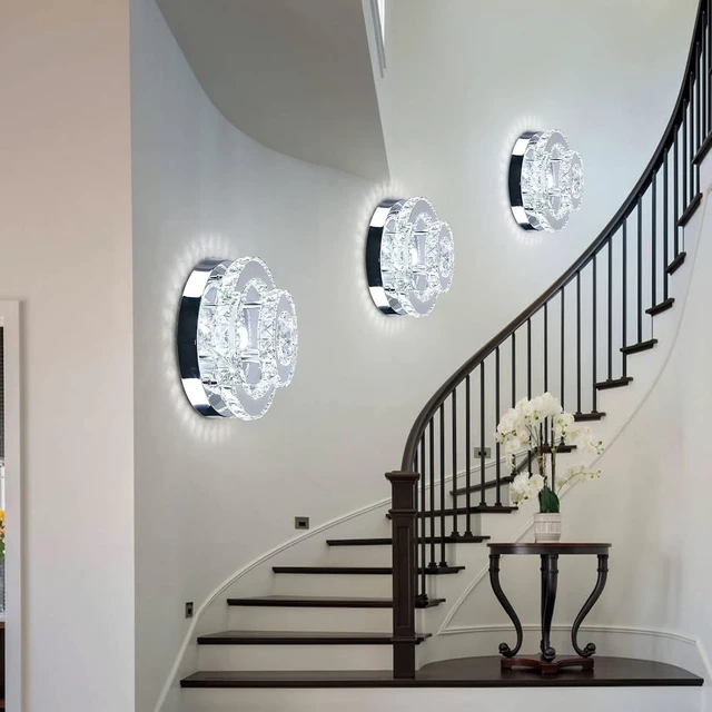 Alt view image 2 of 7 - 9.8" 2-Tier Crystal Flush Mount Ceiling Light LED Cool White