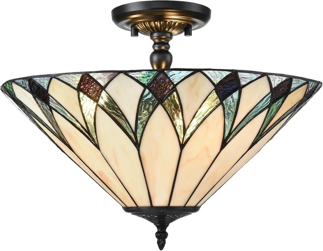Main image of Tiffany Semi Flush Mount Ceiling Light 16.1-Inch