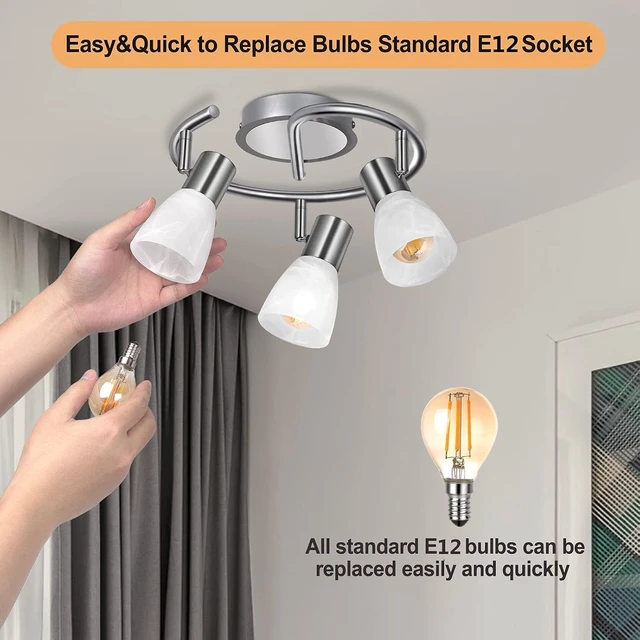 Alt view image 4 of 7 - HiBay 3-Light Adjustable LED Track Spot Lights Round Ceiling Fixture