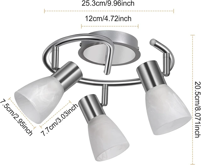 Alt view image 5 of 7 - HiBay 3-Light Adjustable LED Track Spot Lights Round Ceiling Fixture