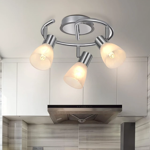 Alt view image 7 of 7 - HiBay 3-Light Adjustable LED Track Spot Lights Round Ceiling Fixture
