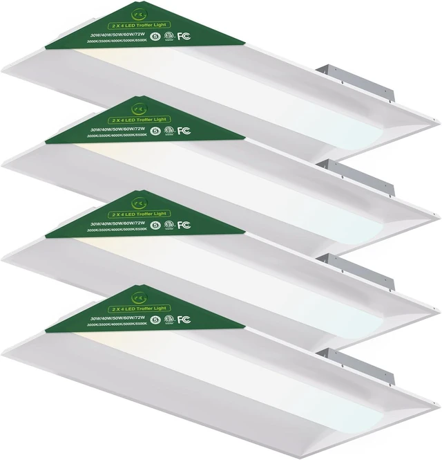 Main image of YXL 2x4 LED Troffer Light, 5CCT Switch LED Drop in Ceiling Light for Dropped Ceiling, 9720/8100/6750/5400/4050 Adjustable Lumens, 6500/5000/4000/3500/3000K Color Temperature, Dimmable 0-10V,ETL