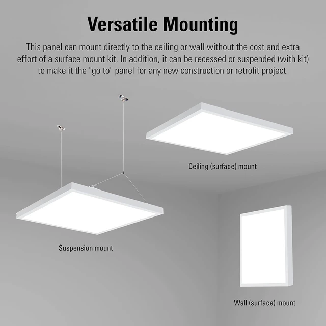 Alt view image 2 of 7 - Metalux 1x2 LED Panel Light, Multi-Mount, 5 CCT, 0-10V Dimmable, 90 CRI
