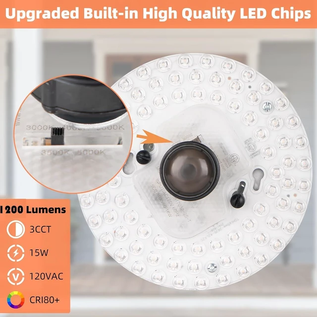 Alt view image 3 of 7 - LED Motion Sensor Outdoor Ceiling Light Flush Mount Porch Ceiling Light