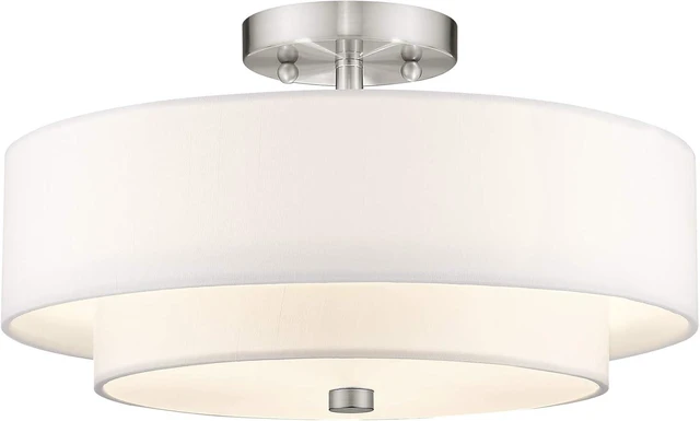 Main image of Livex Lighting 51044-91 Flush Mount, Brushed Nickel