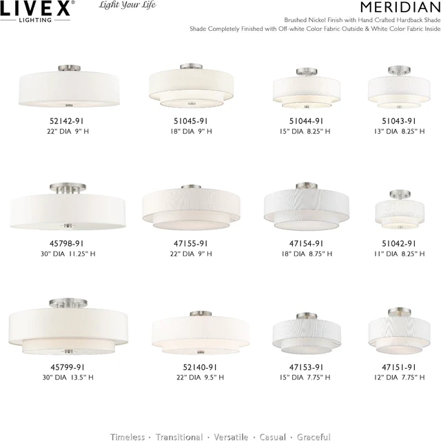 Alt view image 5 of 7 - Livex Lighting 51044-91 Flush Mount, Brushed Nickel