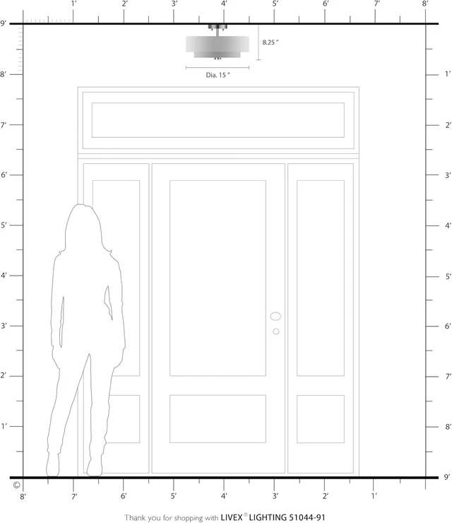 Alt view image 7 of 7 - Livex Lighting 51044-91 Flush Mount, Brushed Nickel