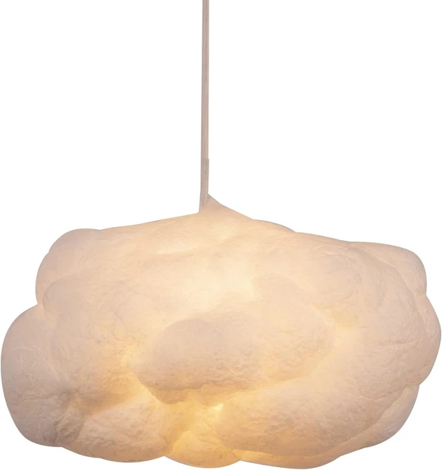 Alt view image 5 of 7 - Arturesthome 2-Lights Hanging Cloud Pendant Lighting, Modern Fluffy Cotton Chandelier Ceiling Light Fixture for Children Girls Kids Living Room White-23.6in