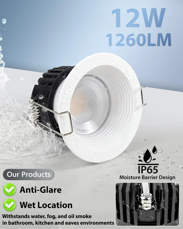 Alt view image 2 of 7 - Adetu 4 Pack 3 Inch 5CCT Anti-Glare LED Downlight, Recessed Ceiling Light