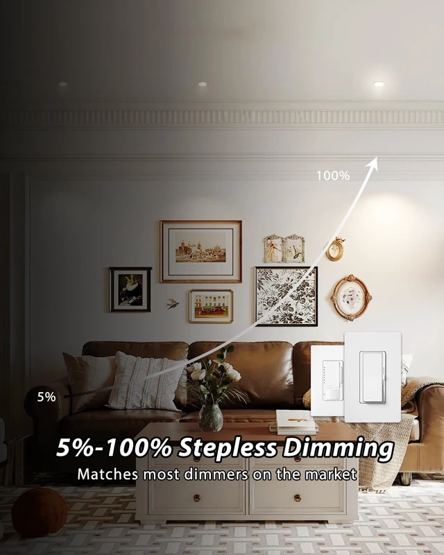 Alt view image 7 of 7 - Adetu 4 Pack 3 Inch 5CCT Anti-Glare LED Downlight, Recessed Ceiling Light