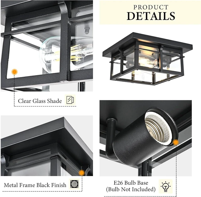 Alt view image 4 of 7 - Flush Mount Ceiling Light Fixtures,Outdoor Ceiling Porch Light