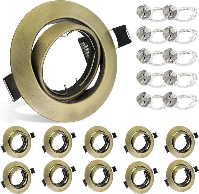 Main image of LTBLIGHT 10 Pack 3 inch Recessed Ceiling Downlight Fitting, Antique Brass