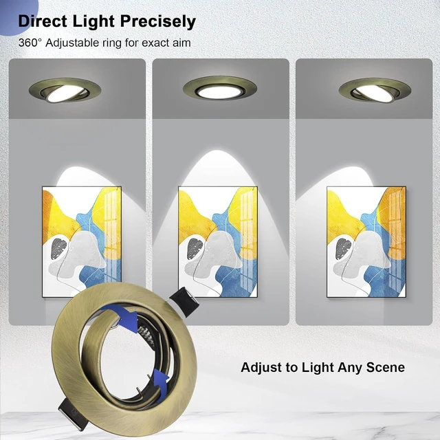 Alt view image 5 of 7 - LTBLIGHT 10 Pack 3 inch Recessed Ceiling Downlight Fitting, Antique Brass