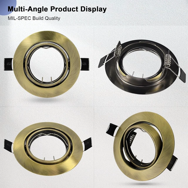 Alt view image 7 of 7 - LTBLIGHT 10 Pack 3 inch Recessed Ceiling Downlight Fitting, Antique Brass