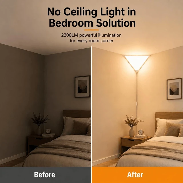 Alt view image 2 of 7 - Corner Light, LED Triangle Corner Ceiling Light, 1 Pack