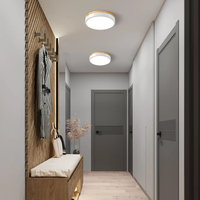Alt view image 2 of 7 - Dimmable LED Ceiling Light Fixture,White Round Flush Mount Lighting,11.8in
