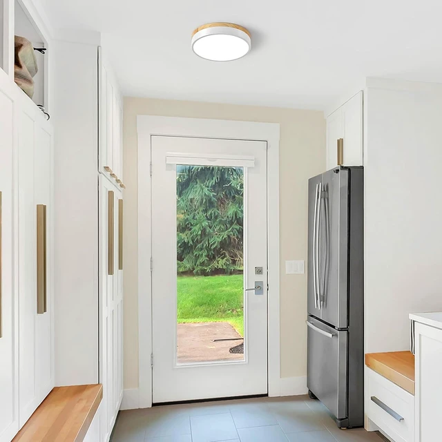 Alt view image 6 of 7 - Dimmable LED Ceiling Light Fixture,White Round Flush Mount Lighting,11.8in