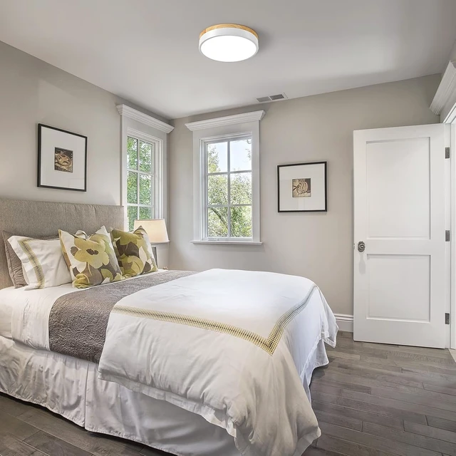 Alt view image 7 of 7 - Dimmable LED Ceiling Light Fixture,White Round Flush Mount Lighting,11.8in