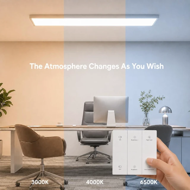 Alt view image 5 of 7 - AIKVSXER 1x4 LED Flat Panel Light Surface Mount, 2.4G Switch & App, 2 Pack