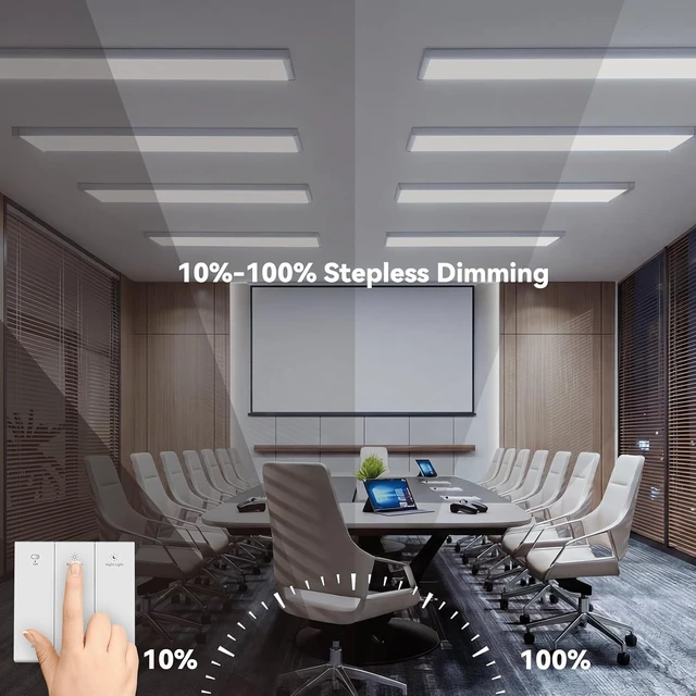 Alt view image 6 of 7 - AIKVSXER 1x4 LED Flat Panel Light Surface Mount, 2.4G Switch & App, 2 Pack
