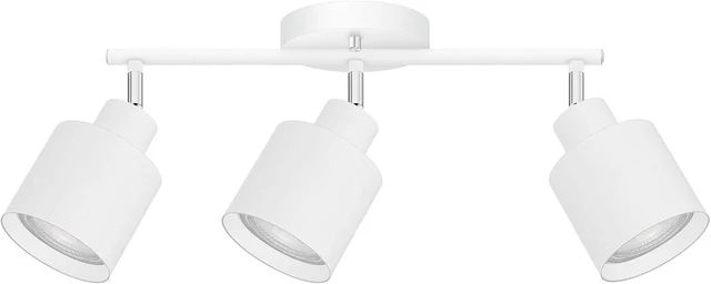 Main image of 3-Light Led Track Lighting,White Ceiling Lighting Fixtures,Wall Sconces Ceiling Spotlight with Foldable Light Arms for Kitchen, Closet, Bedroom,GU10 Socket, Bulbs Not Included