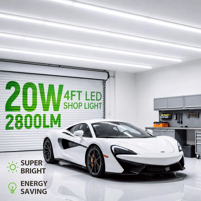 Alt view image 2 of 7 - Pak T5 LED Shop Light 4FT 2800LM 6500K 20W Garage Cabinet Lighting 6 Pack