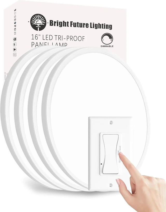 Main image of 4Pack 16 Inch Dimmable LED Flush Mount Ceiling Light Panel,32W 3480LM,2700K-6000K 5 CCT Selectable,Ultra Thin Round White Ceiling Light Fixture for Hallway Kitchen Bedroom Home Office Bathroom