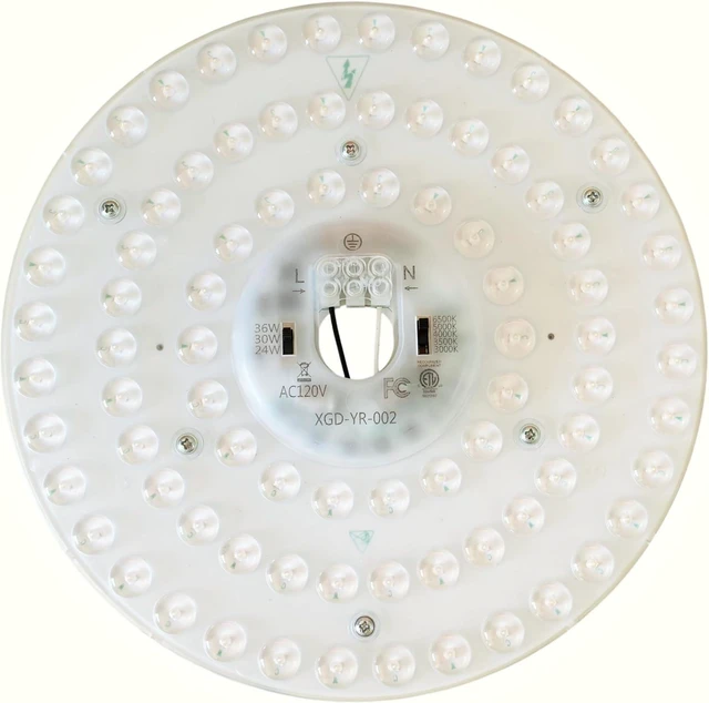 Main image of 9" 36W LED Ceiling Fan Light Retrofit Kit, Ceiling Light Replacement kit, 5CCT 3000K 3500K 4000K 5000K 6000K Adjustable, 24W 30W 36W Switch, 4300LM 120V ETL (36, Watts)