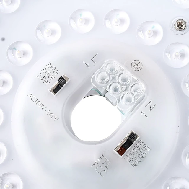 Alt view image 3 of 7 - 9" 36W LED Ceiling Fan Light Retrofit Kit, Ceiling Light Replacement kit, 5CCT 3000K 3500K 4000K 5000K 6000K Adjustable, 24W 30W 36W Switch, 4300LM 120V ETL (36, Watts)