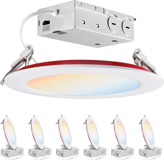 Main image of PARMIDA 6 Pack 6 Inch Fire Rated LED Recessed Light 2 HR Fire Rating, 5CCT