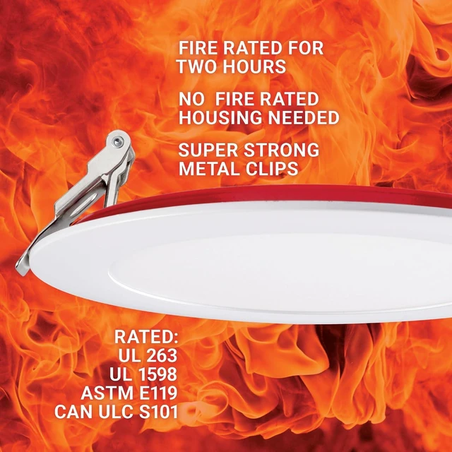 Alt view image 3 of 7 - PARMIDA 6 Pack 6 Inch Fire Rated LED Recessed Light 2 HR Fire Rating, 5CCT